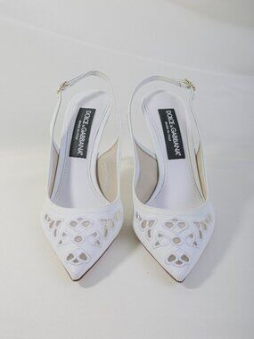 Dolce & Gabbana White Lace Pumps